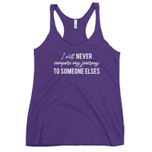 Load image into Gallery viewer, "I will never compare" Women's Racerback Tank