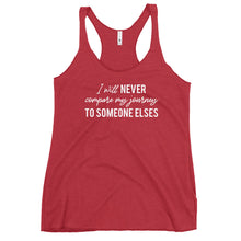 Load image into Gallery viewer, "I will never compare" Women's Racerback Tank