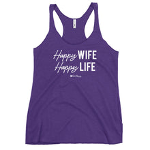 Load image into Gallery viewer, &quot;Happy Wife, Happy Life&quot; Women&#39;s Racerback Tank
