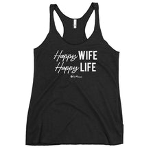 Load image into Gallery viewer, &quot;Happy Wife, Happy Life&quot; Women&#39;s Racerback Tank
